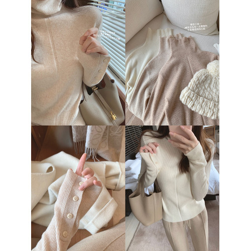 燕麥色高領毛衣女秋冬軟糯內搭高級感歐貨修身針織打底衫秋冬外穿 燕麥色高領毛衣女秋冬軟糯內搭高級感歐貨修身針織打底衫秋冬外穿