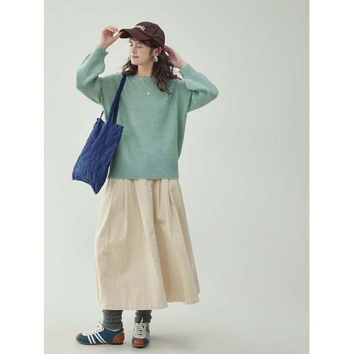 「北島AMUU原創」溫柔純色花邊領羊毛毛衣女秋冬新款內搭外穿上衣