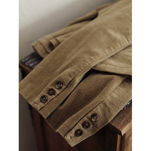 韓版新款100%純棉燈芯絨女復古口袋小西裝休閒細條絨上衣復古外套 韓版新款100%純棉燈芯絨女復古口袋小西裝休閒細條絨上衣復古外套