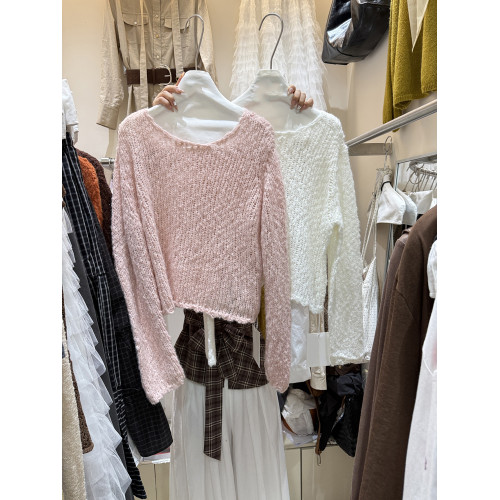 2025年秋季新款韓版十三行寬松慵懶風通勤顯瘦百搭套頭粗針毛衣潮