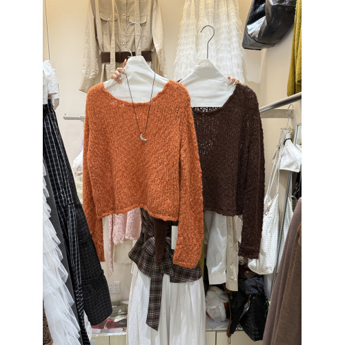 2025年秋季新款韓版十三行寬松慵懶風通勤顯瘦百搭套頭粗針毛衣潮