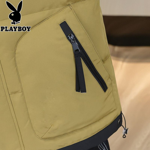 花花公子羽絨服男2025冬季新款潮牌加厚保暖羽絨棉服男士連帽外套 花花公子羽絨服男2025冬季新款潮牌加厚保暖羽絨棉服男士連帽外套