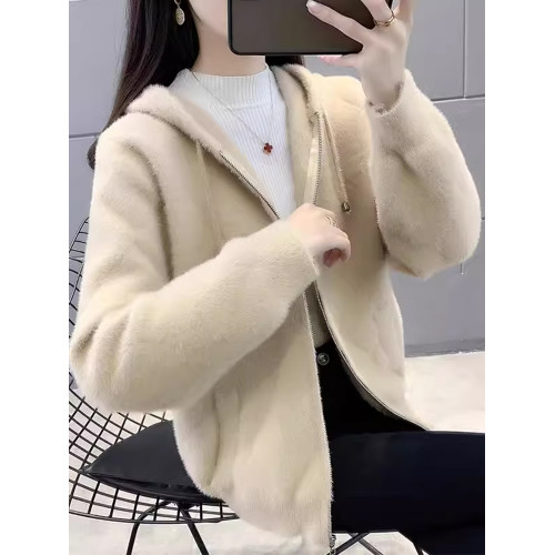 秋冬季新款水貂絨開衫2025春秋韓版寬松加厚洋氣女士毛衣翻領外套 秋冬季新款水貂絨開衫2025春秋韓版寬松加厚洋氣女士毛衣翻領外套