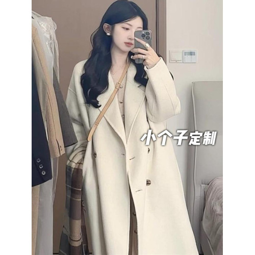 150小矮個子雙面羊絨大衣女秋冬加厚中長款寬松高級感羊毛呢外套 150小矮個子雙面羊絨大衣女秋冬加厚中長款寬松高級感羊毛呢外套