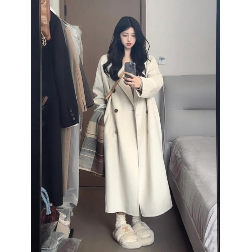 150小矮個子雙面羊絨大衣女秋冬加厚中長款寬松高級感羊毛呢外套 150小矮個子雙面羊絨大衣女秋冬加厚中長款寬松高級感羊毛呢外套