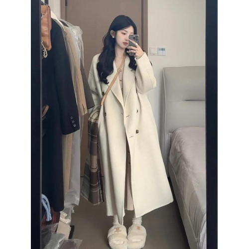 150小矮個子雙面羊絨大衣女秋冬加厚中長款寬松高級感羊毛呢外套 150小矮個子雙面羊絨大衣女秋冬加厚中長款寬松高級感羊毛呢外套