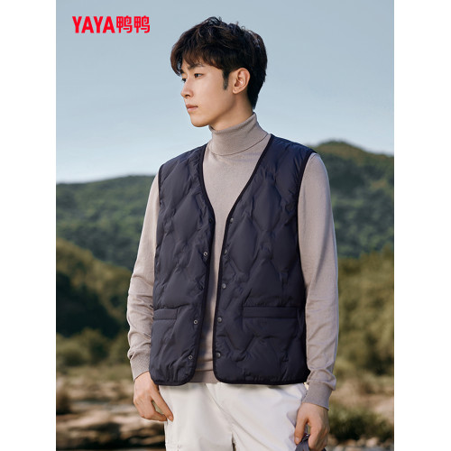 鴨鴨羽絨馬甲男款時尚戶外運動V領無袖羽絨內膽新款鴨絨坎肩男士 鴨鴨羽絨馬甲男款時尚戶外運動V領無袖羽絨內膽新款鴨絨坎肩男士