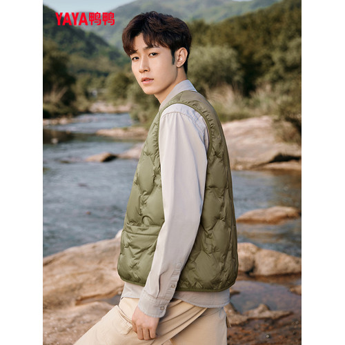 鴨鴨羽絨馬甲男款時尚戶外運動V領無袖羽絨內膽新款鴨絨坎肩男士 鴨鴨羽絨馬甲男款時尚戶外運動V領無袖羽絨內膽新款鴨絨坎肩男士