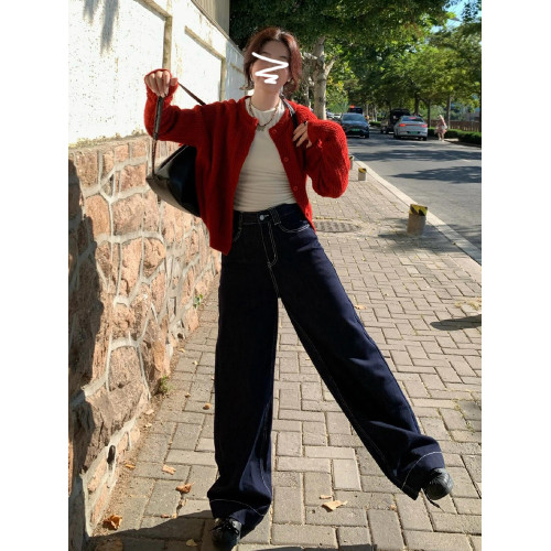 軟糯慵懶風復古紅色毛衣外套女秋冬季2025新款高級感寬松針織開衫