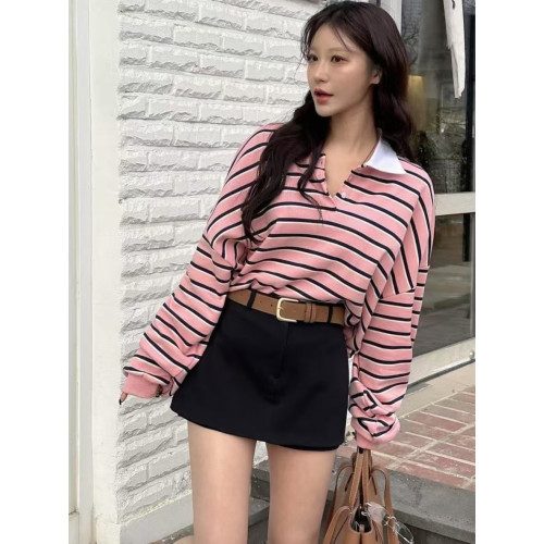 2025新款翻領系釦薄款衛衣女時尚洋氣寬松百搭小個子多巴胺上衣潮