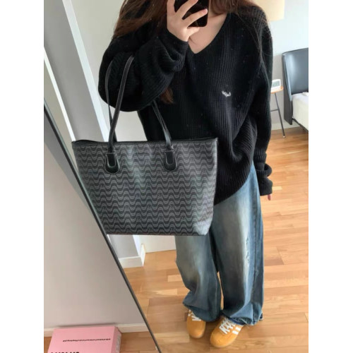 大碼v領黑色套頭毛衣女秋冬季2025新款寬松軟糯慵懶風針織衫上衣