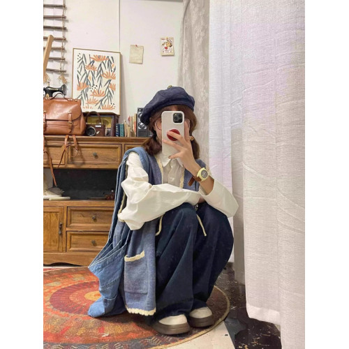 胖MM200斤特大碼女學院風針織毛衣開衫馬甲背心長袖襯衫兩件套秋