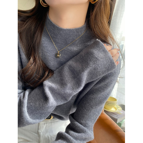 薄荷綠色半高領針織打底衫女裝內搭2025秋冬新款軟糯毛衣修身上衣 薄荷綠色半高領針織打底衫女裝內搭2025秋冬新款軟糯毛衣修身上衣