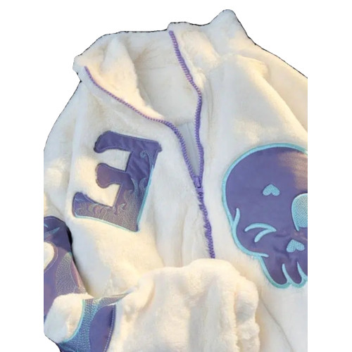 胖mm300斤大碼美式復古羊羔毛絨棉服女秋冬寬松刺綉字母立領外套 胖mm300斤大碼美式復古羊羔毛絨棉服女秋冬寬松刺綉字母立領外套