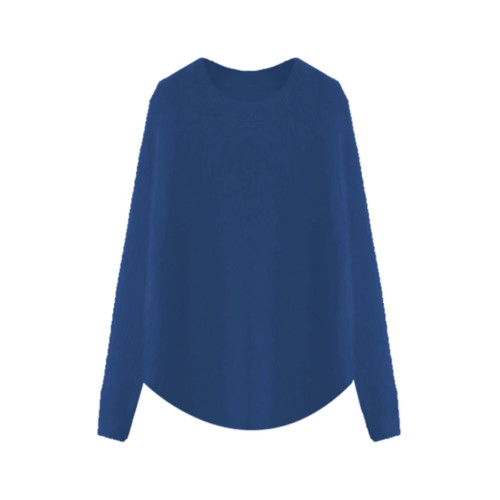 藍色中長款遮屁股針織衫毛衣慵懶風冬季穿搭鯊魚褲的搭配上衣女款 藍色中長款遮屁股針織衫毛衣慵懶風冬季穿搭鯊魚褲的搭配上衣女款