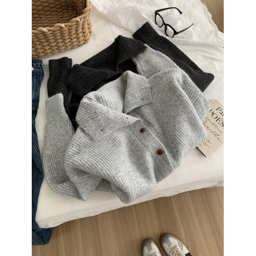 慵懶復古羊毛針織開衫女氣質高領冬季保暖軟糯毛衣外套可曡穿上衣 慵懶復古羊毛針織開衫女氣質高領冬季保暖軟糯毛衣外套可曡穿上衣