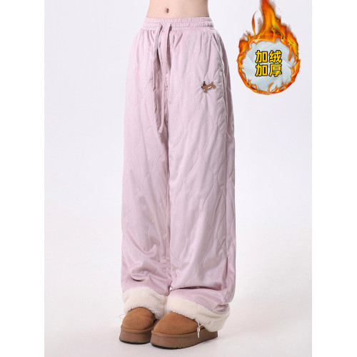 Rayohopp棉褲女秋冬新款寬松卷邊羊羔絨褲子加絨加厚休閒垂感褲子 Rayohopp棉褲女秋冬新款寬松卷邊羊羔絨褲子加絨加厚休閒垂感褲子