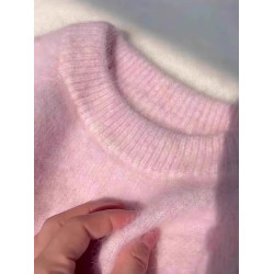 粉色奶fufu毛衣女秋冬季2025新款慵懶風高級感加厚內搭針織衫上衣