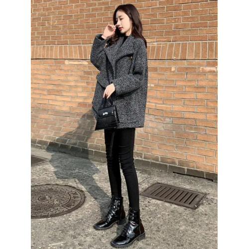 加厚毛呢外套女2024秋冬季新款小個子休閒氣質高級感格子呢子大衣 加厚毛呢外套女2024秋冬季新款小個子休閒氣質高級感格子呢子大衣