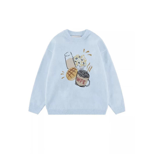 白色印花奶fufu秋冬毛衣女小個子慵懶風高級感上衣冬季加厚針織衫 白色印花奶fufu秋冬毛衣女小個子慵懶風高級感上衣冬季加厚針織衫