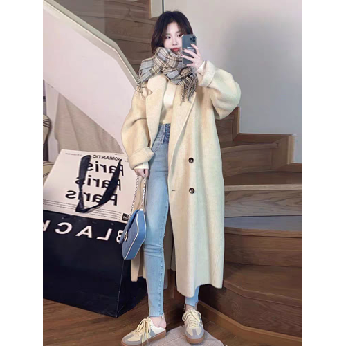 雙面羊絨大衣女中長款2025秋冬新款高級感小個子羽絨內膽毛呢外套 雙面羊絨大衣女中長款2025秋冬新款高級感小個子羽絨內膽毛呢外套