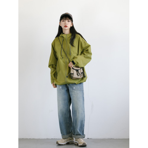 RCDB日系連帽戶外工裝拉鍊大口袋沖鋒衣夾克男女中性風寬松短外套 RCDB日系連帽戶外工裝拉鍊大口袋沖鋒衣夾克男女中性風寬松短外套