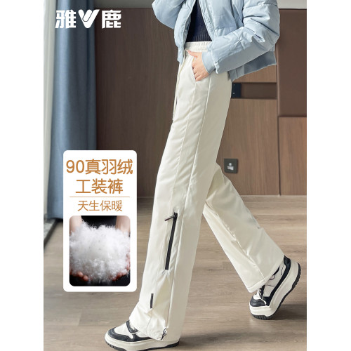 雅鹿加厚防水羽絨褲女外穿2025冬季新款抗寒防風保暖工裝棉褲新品 雅鹿加厚防水羽絨褲女外穿2025冬季新款抗寒防風保暖工裝棉褲新品