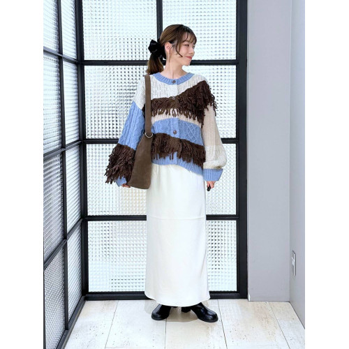 L 秋冬新款 拼色不規則流蘇單排釦圓領寬松長袖毛衣外套女 L 秋冬新款 拼色不規則流蘇單排釦圓領寬松長袖毛衣外套女