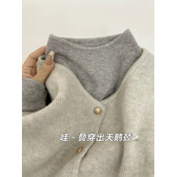 2025秋冬季穿搭加厚一體絨立領毛衣打底衫女韓系內搭針織長袖上衣