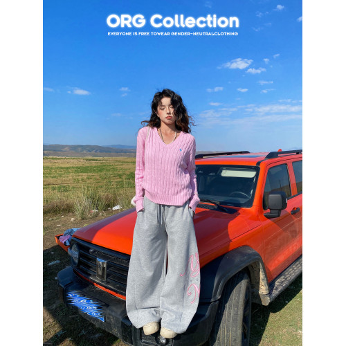 ORG Collection韓系V領麻花毛衣針織衫秋冬女寬松百搭長袖上衣 ORG Collection韓系V領麻花毛衣針織衫秋冬女寬松百搭長袖上衣