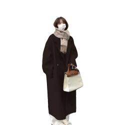 秋冬季小香赫本風毛呢外套女韓版學院小個子高級感中長款過膝大衣