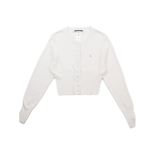 韓國badblood嬭白色針織衫開衫女春秋短款辣妹裝長袖外搭上衣潮牌