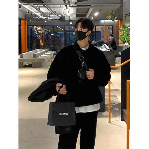 重磅Polo領針織衫男秋季港風復古純色翻領毛衣慵懶風休閒百搭線衣 重磅Polo領針織衫男秋季港風復古純色翻領毛衣慵懶風休閒百搭線衣