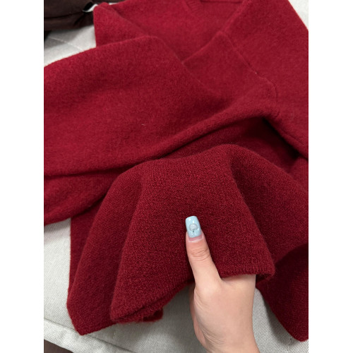 2025新款紅色毛衣女秋冬季內搭慵懶高級感寬松上衣獨特漂亮針織衫 2025新款紅色毛衣女秋冬季內搭慵懶高級感寬松上衣獨特漂亮針織衫