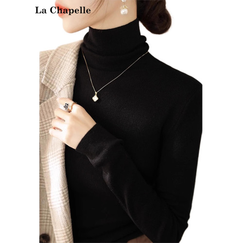 拉夏貝爾黑色高領打底衫毛衣女秋冬季新款法式氣質內搭針織衫上衣 拉夏貝爾黑色高領打底衫毛衣女秋冬季新款法式氣質內搭針織衫上衣