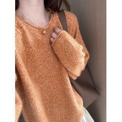 話裡設計感百搭卷領花線毛衣2025秋季新新款韓版減齡顯瘦針織上衣