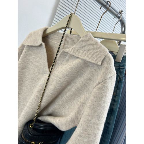 polo領毛衣女秋冬季加厚內搭2025年新款慵懶風翻領休閒針織衫上衣