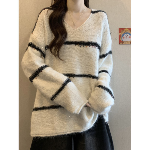 V領巨好看毛衣女款2025新款秋冬大碼胖mm中長款遮屁股針織衫上衣 V領巨好看毛衣女款2025新款秋冬大碼胖mm中長款遮屁股針織衫上衣