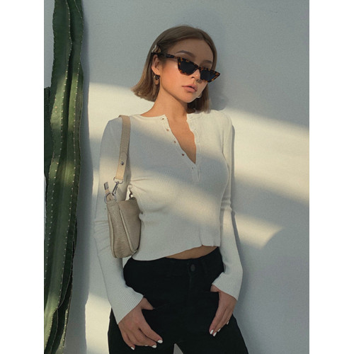 自製歐美復古高腰短款長袖針織打底衫性感露臍顯瘦短上衣毛衣女新 自製歐美復古高腰短款長袖針織打底衫性感露臍顯瘦短上衣毛衣女新