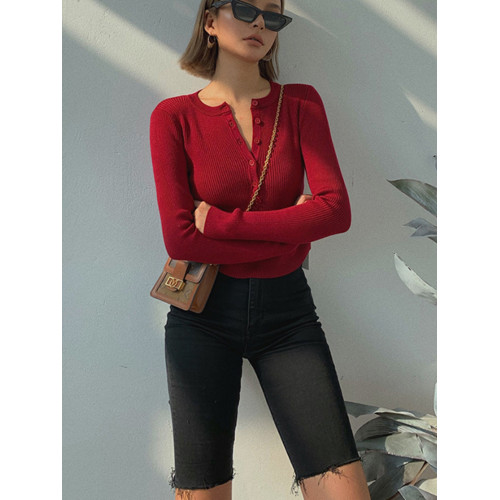 自製歐美復古高腰短款長袖針織打底衫性感露臍顯瘦短上衣毛衣女新 自製歐美復古高腰短款長袖針織打底衫性感露臍顯瘦短上衣毛衣女新