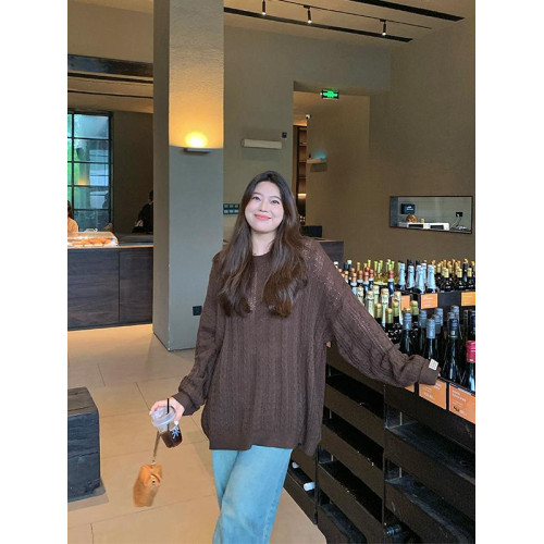 林大笑粉色寬松慵懶風套頭大碼胖MM微胖2025新款長袖針織衫毛衣女 林大笑粉色寬松慵懶風套頭大碼胖MM微胖2025新款長袖針織衫毛衣女