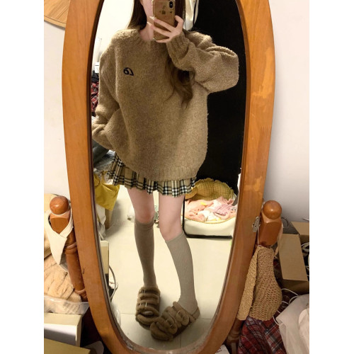 冬季韓系慵懶風棕色套頭毛衣女秋冬季2025新款小個子高級內搭上衣 冬季韓系慵懶風棕色套頭毛衣女秋冬季2025新款小個子高級內搭上衣