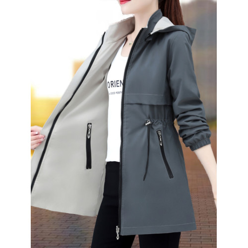 雙面穿外套女春秋款2025新款時尚媽媽洋氣休閒百搭風衣加絨夾克 雙面穿外套女春秋款2025新款時尚媽媽洋氣休閒百搭風衣加絨夾克