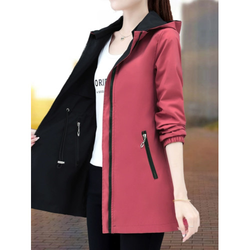 雙面穿外套女春秋款2025新款時尚媽媽洋氣休閒百搭風衣加絨夾克 雙面穿外套女春秋款2025新款時尚媽媽洋氣休閒百搭風衣加絨夾克