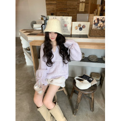 【上新-5元】星空閃閃～小心機V領 袖子綁帶設計 毛衣0.45KG