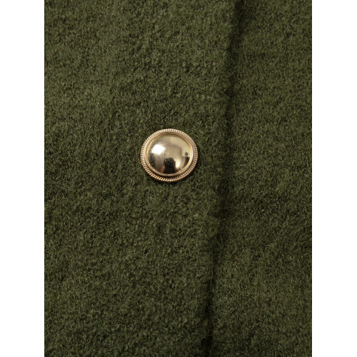 高級感森林綠色毛衣外套女大碼軟糯圓領浣熊絨毛針織開衫外套秋冬