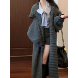 深秋初冬季穿搭慵懶風針織毛衣女裝2025新款高級感寬松中長款外套