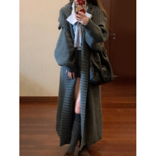 深秋初冬季穿搭慵懶風針織毛衣女裝2025新款高級感寬松中長款外套