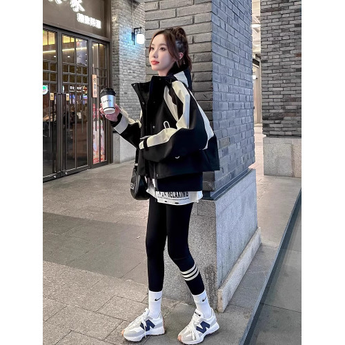 連帽沖鋒衣女外套春款2025新款寬松顯瘦小個子短款棒球服外搭潮流 連帽沖鋒衣女外套春款2025新款寬松顯瘦小個子短款棒球服外搭潮流