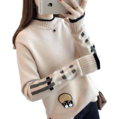 2025年秋冬新款加絨加厚針織衫女韓版寬松長袖洋氣可愛慵懶風毛衣 2025年秋冬新款加絨加厚針織衫女韓版寬松長袖洋氣可愛慵懶風毛衣